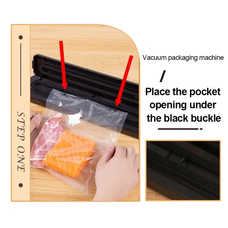 Color: Gold - Electric Vacuum Sealers Food Sealer Machine Foods Fresh Storage Vacuum Sealer Machine Plastic Bags Sealer For Storage Food