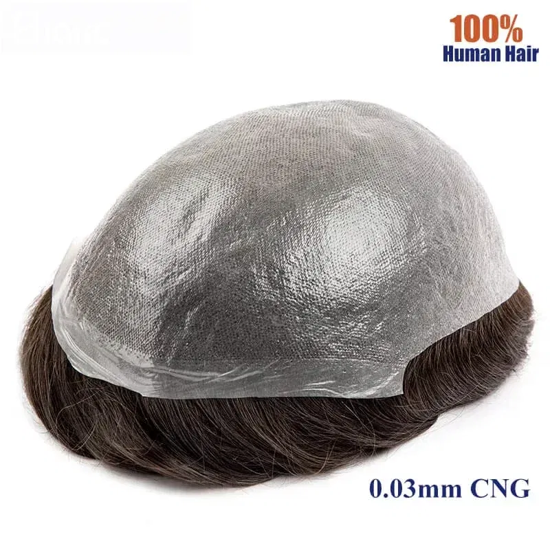 Toupee Density: 110%, Toupee Color: 4#, Toupee Size: 8x10, Toupee Design: free, Length: 6 inches - Toupee For Men Ultra-Thin Skin 0.03MM Microskin Male Hair Prosthesis Premier Toupee for Men Men's Wig 100% Natural Human Hair