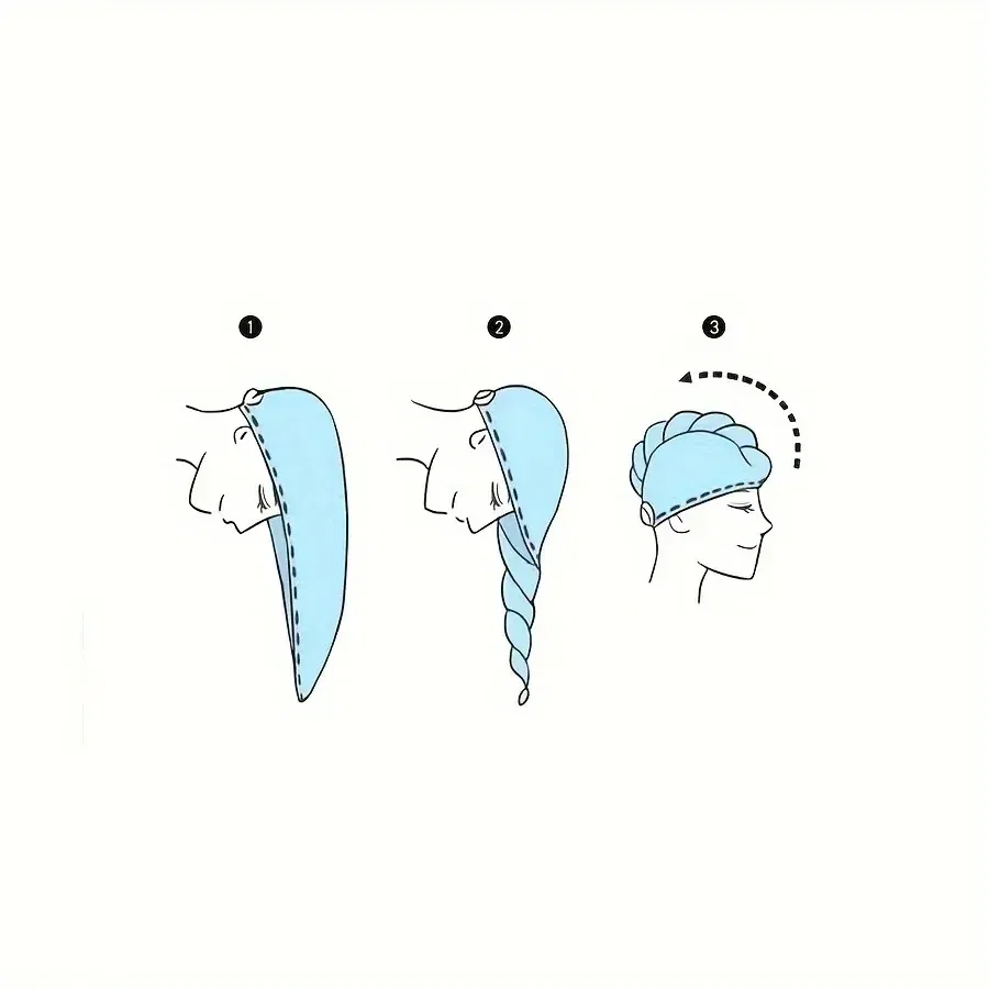 Color: Light Grey - Double-Layered Ultra-Absorbent Microfiber Hair Towel Quick-Dry Design for Shower Gym & Spa Use