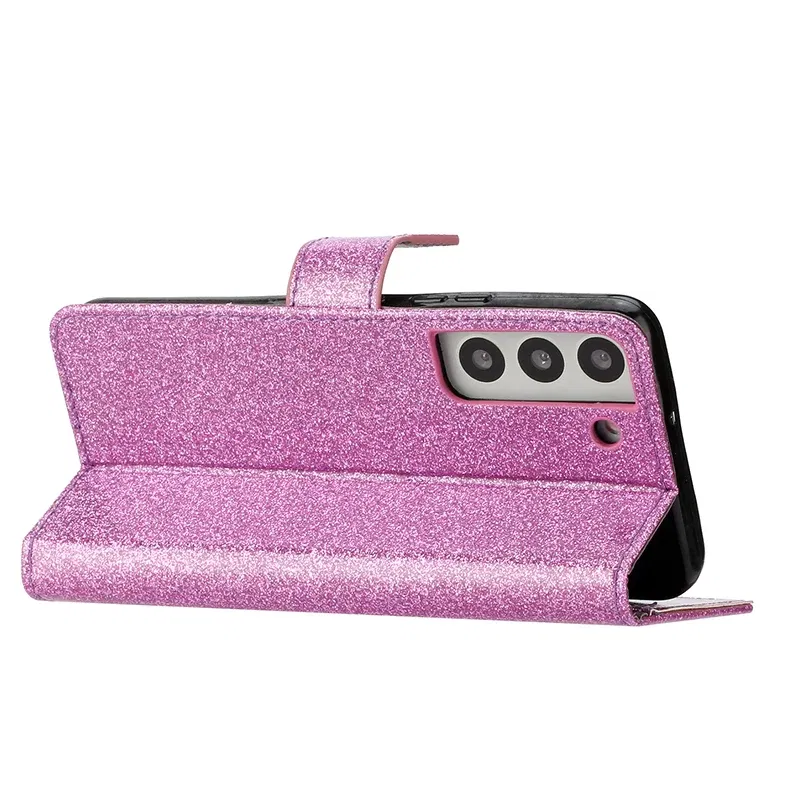 Color: Rose, Material: Denim - Wallet Glitter Case For Samsung Galaxy S24 FE S23 Ultra S22 Plus S21 S20 A13 A14 A15 A16 A53 A54 A55 A34 Flip Luxury Leather
