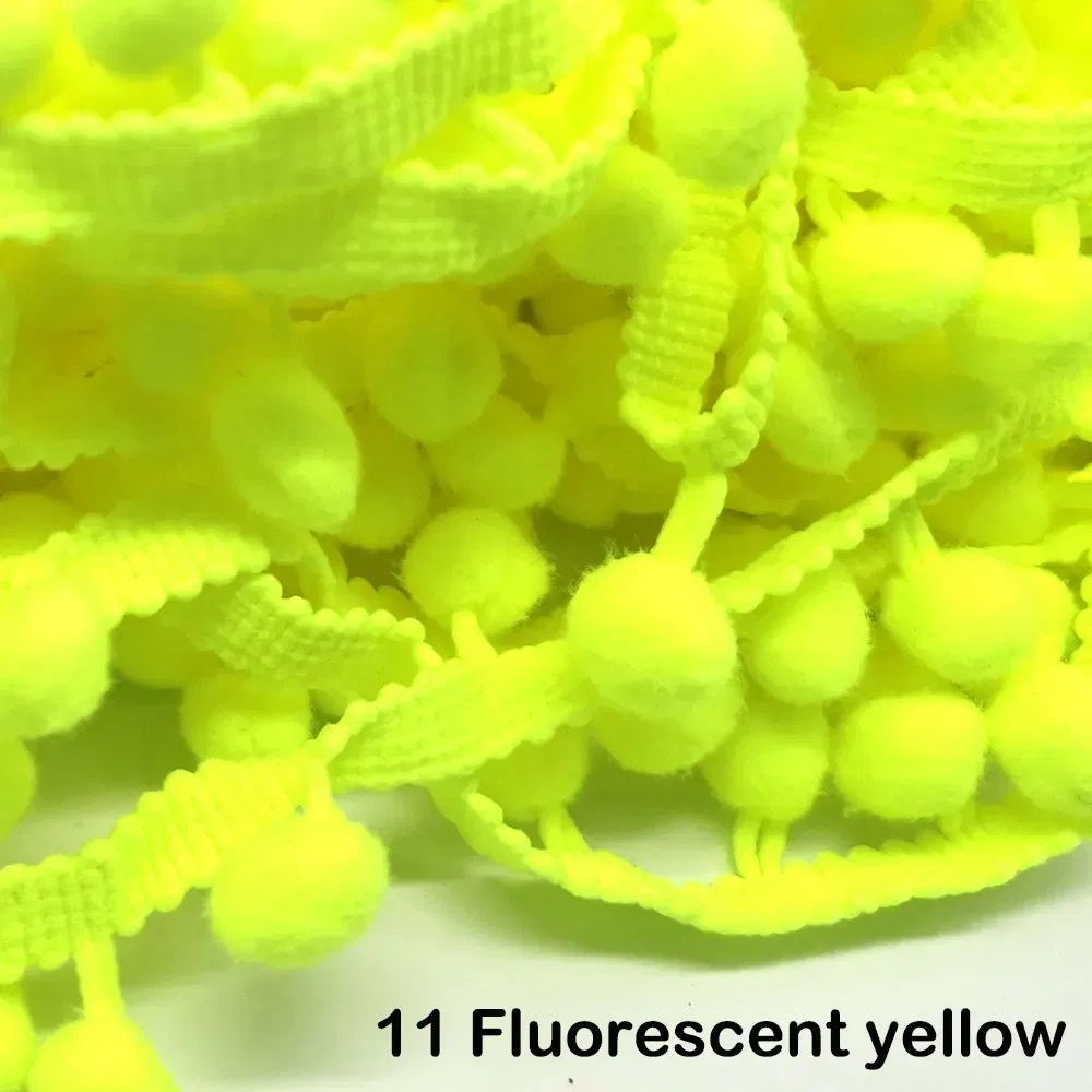 Color: WHITE, Size: S - 1-5yard Pom pom Fringe Lace Ribbon Pompom Trim Ball Fabric DIY Sewing Tassel Lace Kintted Fabric Handmade DIY Craft Accessorie