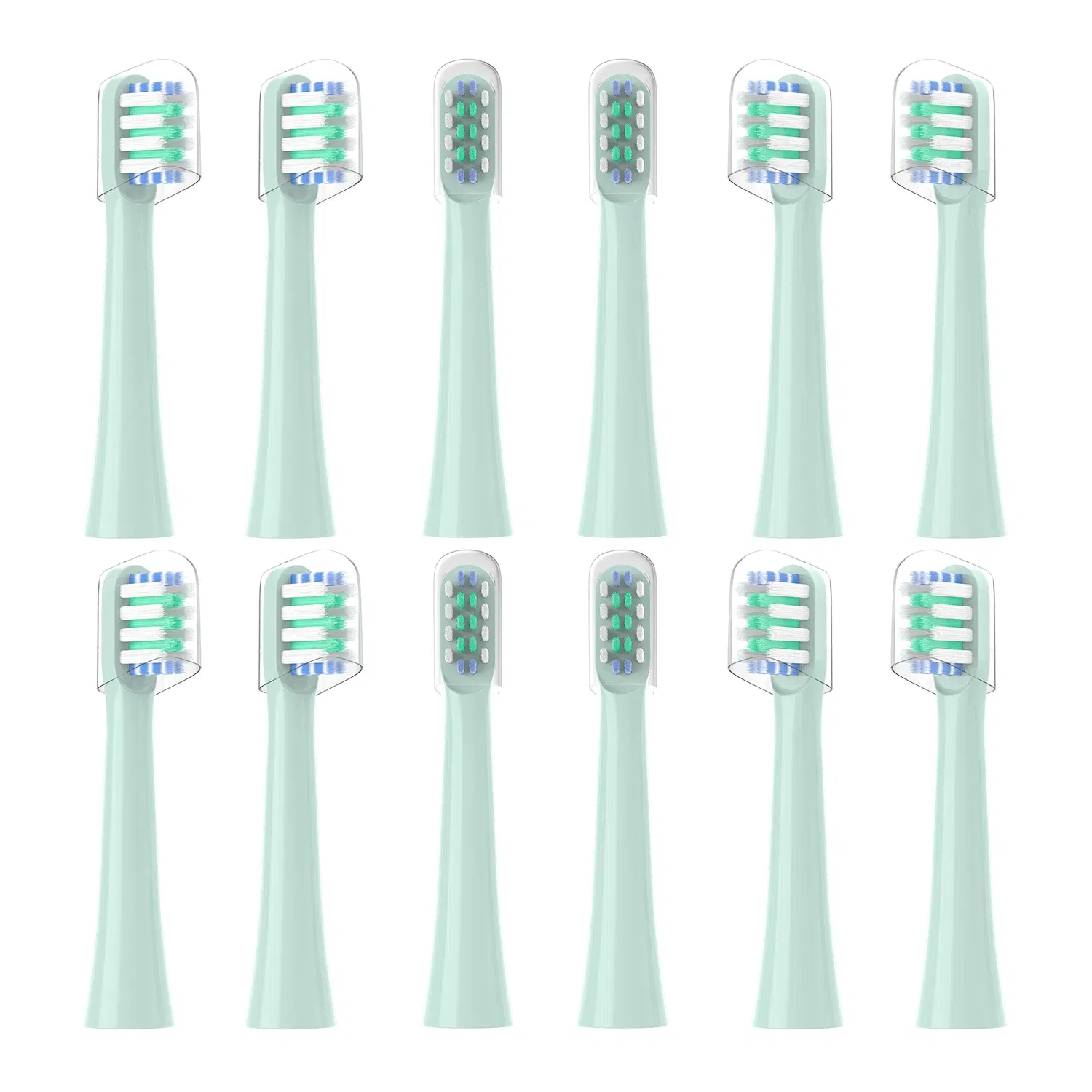 Color: green - Replacement Toothbrush Heads Compatible with Colgate Hum Connected Smart Battery Toothbrush Refill Head,12 Pack