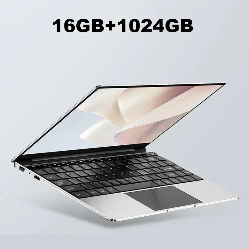 Color: Brown, Ships From: CHINA - Top Laptop Computer Windows 11 Pro Ultra Slim Notebook 14.1 Inch Intel Pentium N3700 16GB 1024GB Office Study PC Computer