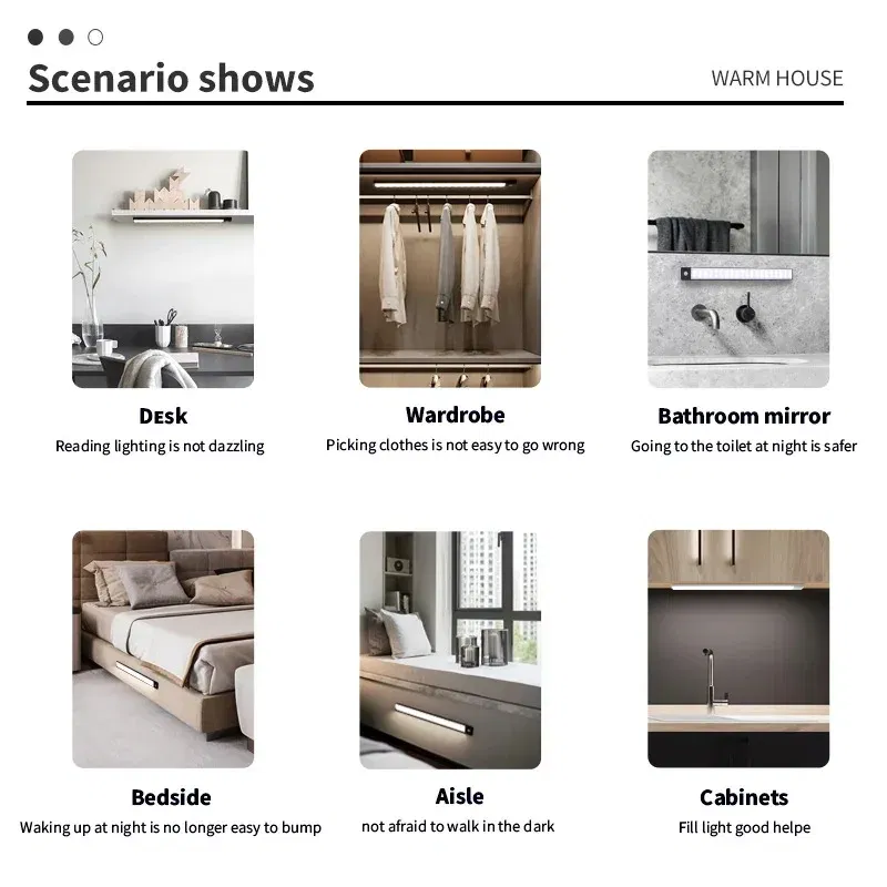 Emitting Color: Blue - Under Cabinet Lights LED Motion Sensor Night Light Thin Rechargeable Dimmable Lamps Kitchen Cabinet Bedroom Wardrobe Lighting