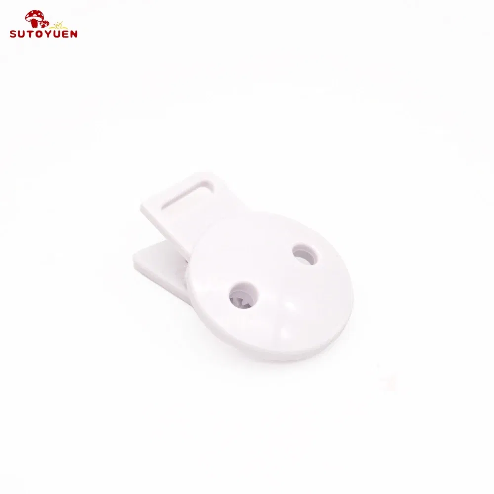Color: WHITE - Sutoyuen 20pcs Round Head Pacifier Clip Soother Holder For DIY Beads Baby Dummy Chain Plastic Pacifier Clips Baby Accessories