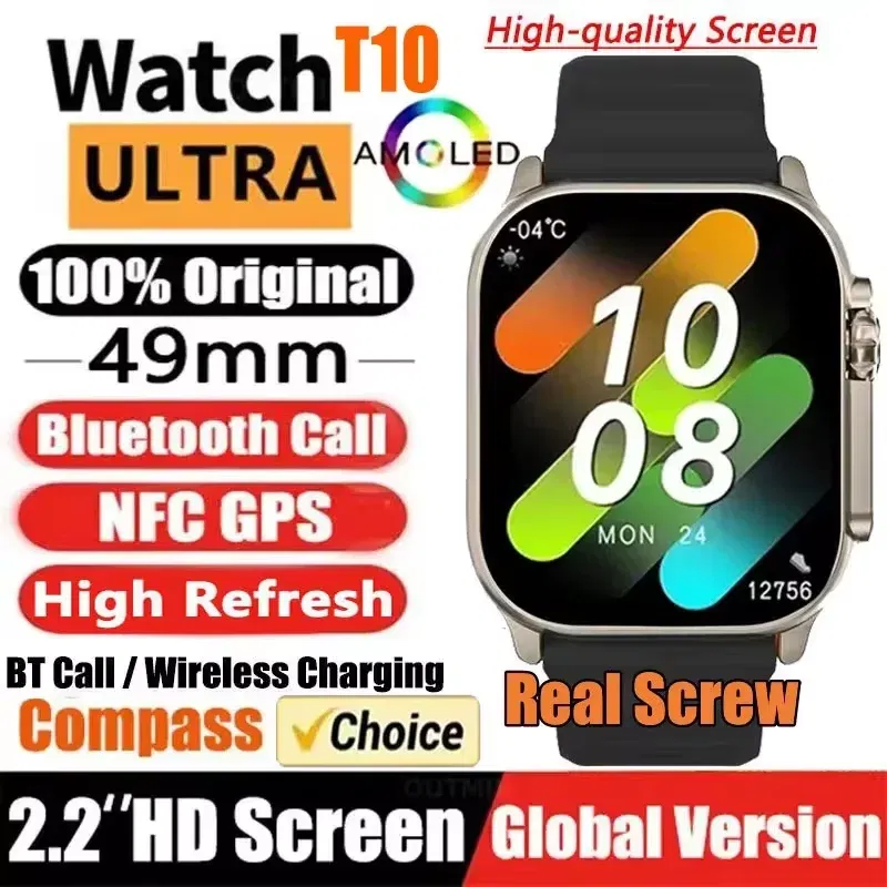 Color: WHITE - New Smart Watch 9 Ultra Gen 2 Watch Ultra IWO Watch Ultra NFC Smartwatch Series 9 Bluetooth Call 2.2 Inch Wireless Fitness Watch