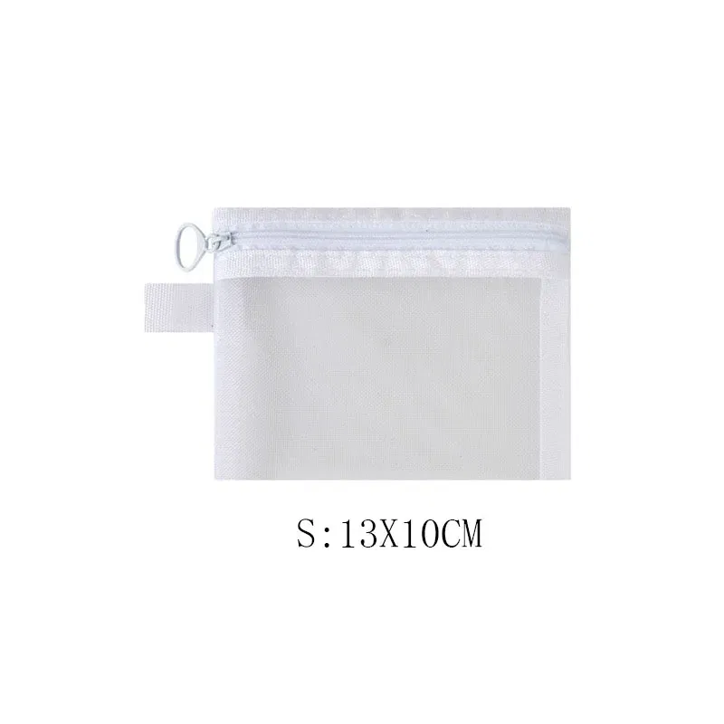 Color: Gold - Fashion Small Large Black Organizer Toiletry and Makeup Pouch Transparent Mesh Zipper Cosmetic Bag Women Necessary Organizer