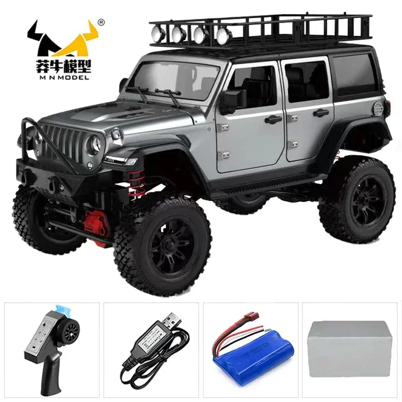 Color: DARK GRAY - MN MN82 1:12 Retro Rc Car With LED Lights Full-scale Simulation LC79 Professional 4WD Remote Control Pickup RC Truck Model Toys