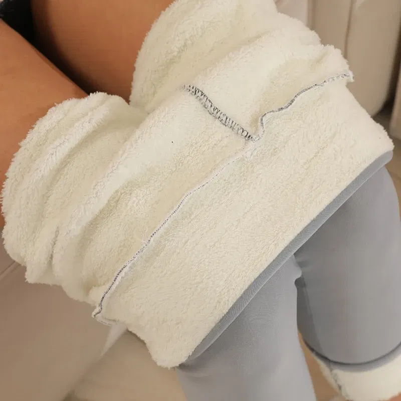 Color: Gold, Size: L - Thermal Leggings Women Winter Warm High Waist Simplicity Warm Pants Fashion Black Elasticity Autumn Velvet Comfortable Leggins