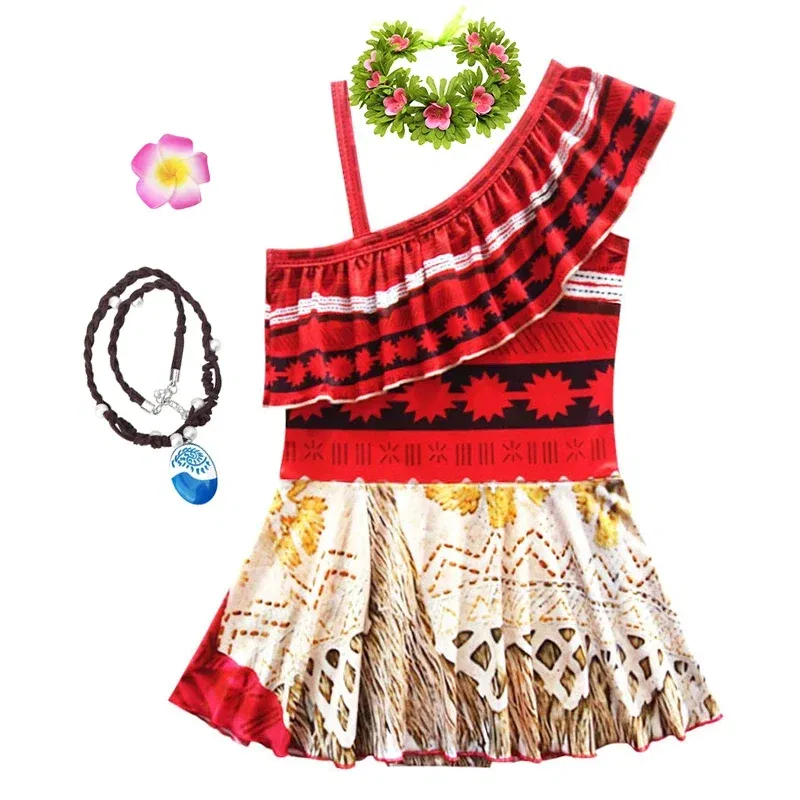 Color: GRAY, Kid Size: 9M - Moana 2 Swimsuit Summer Holiday Beach Girls Two-piece Bikini Toddler Adventure Outfit Pool Party Vaiana Fancy Dress Up