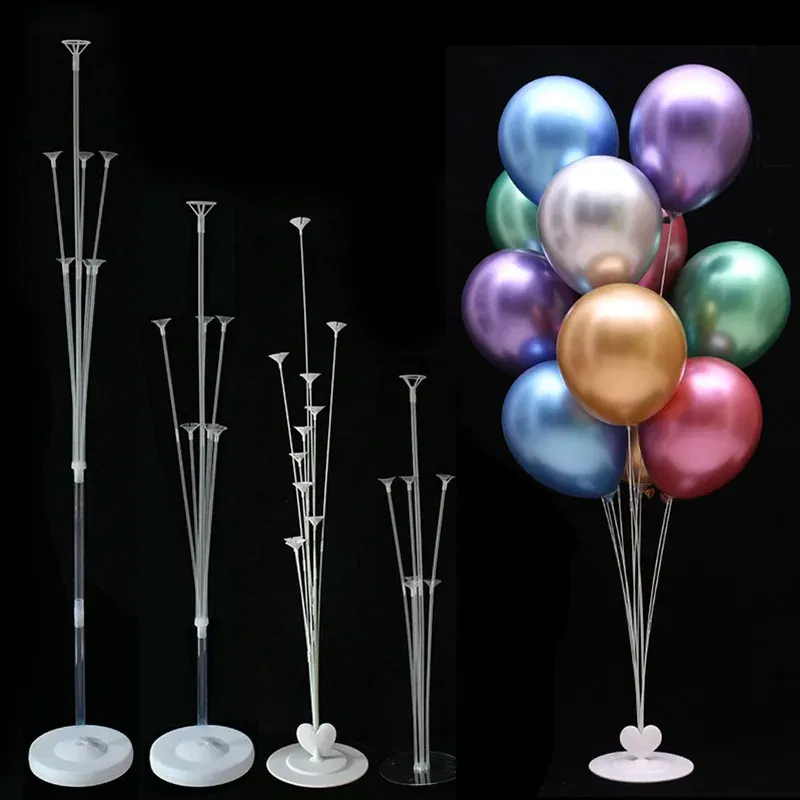Color: DARK GRAY - 7Tubes Balloons Stand Balloon Holder Column Confetti Balloon Baby Shower Kids Birthday Party Wedding Decoration Supplies