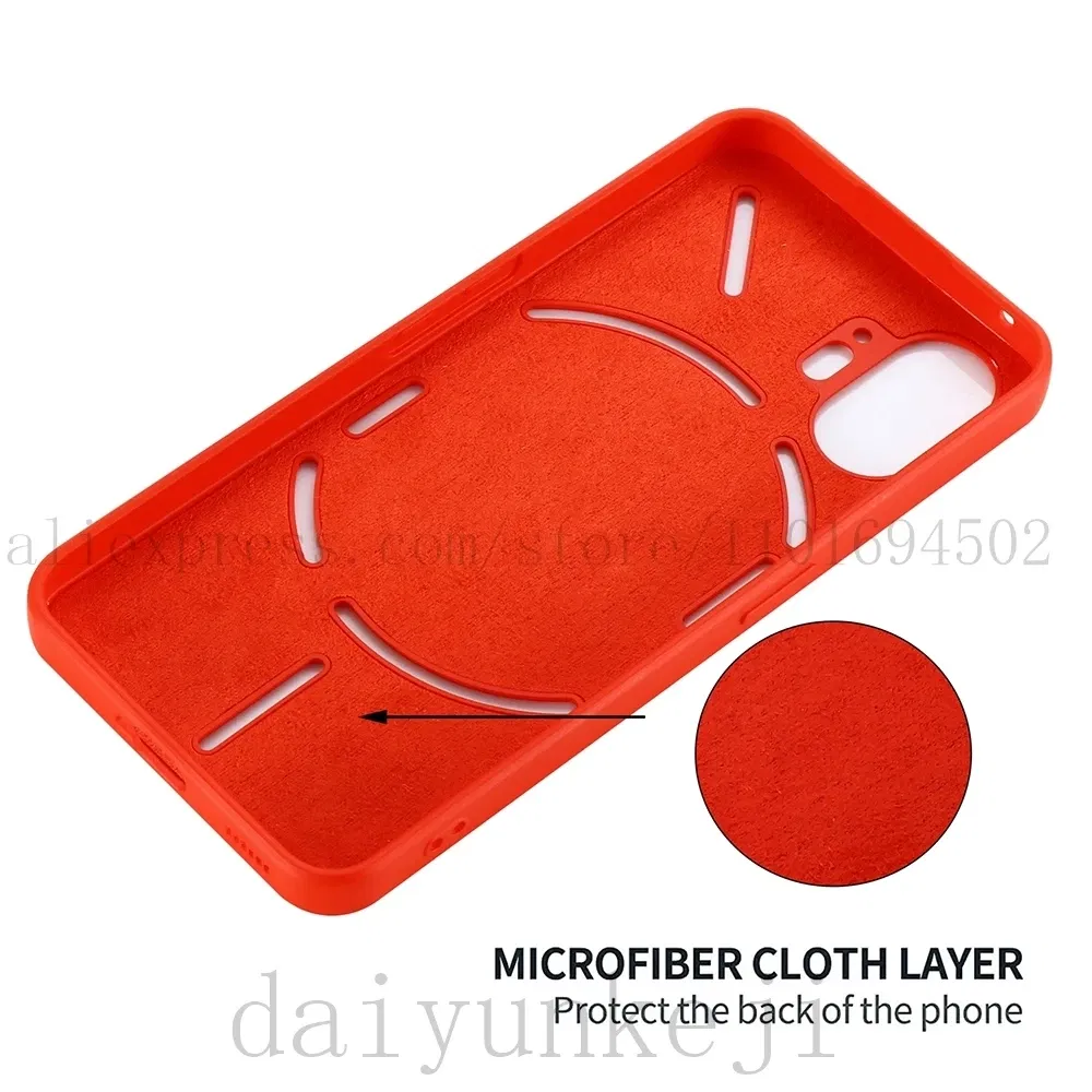 Color: Blue, Material: Aluminum - Liquid Silicone Case For Nothing Phone 2A Plus 3A Soft Cover Shockproof Protective Phone Case with Holder Screen Film