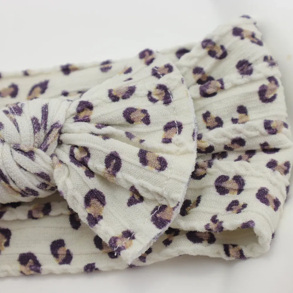 Color: green - 5pcs/Lot Cable Knit Bow Baby Headbands Elastic Nylon Baby Girl Headband For Children Turban Newborn Infant Kids Hair Accessories