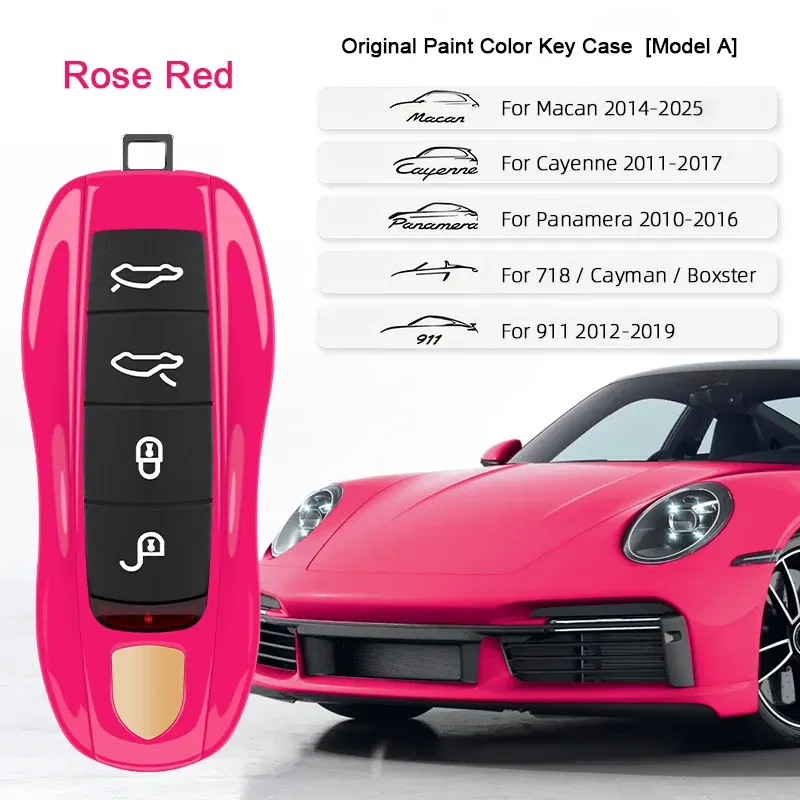 Color Name: ROYAL BLUE - For Porsche Cayenne 9ya 9yb Panamera 971 911 Targe Taycan Macan 95b Cayman 718 Boxster 2014-2025 Car Remote Smart Key Case Cover
