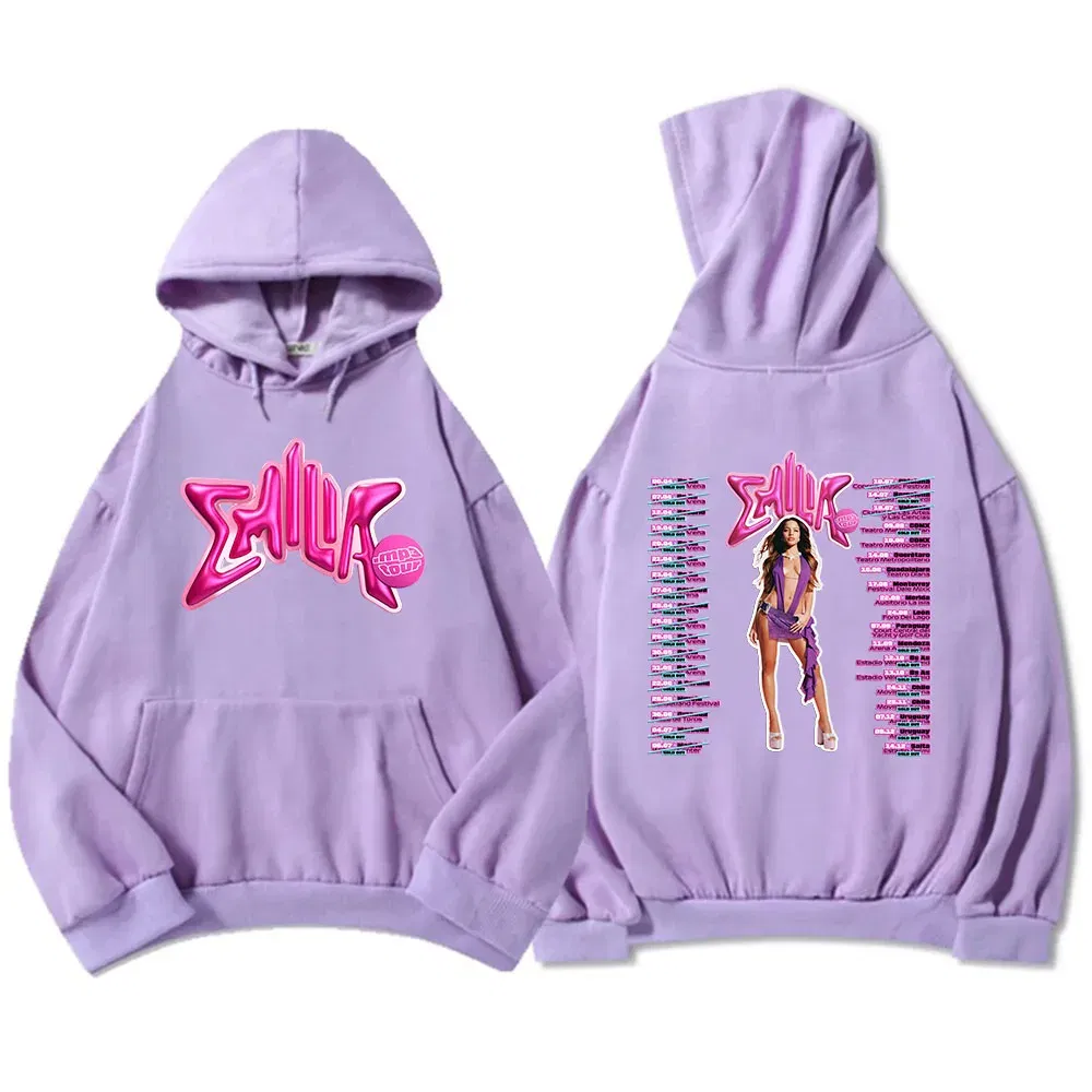 Color: GRAY, Size: L - Emilia Mernes MP3 Hoodies Winter Long Sleeve Hooded Pullovers Men Clothes Fleece Pocket Singer Graphic Sweatshirts Print Hoody