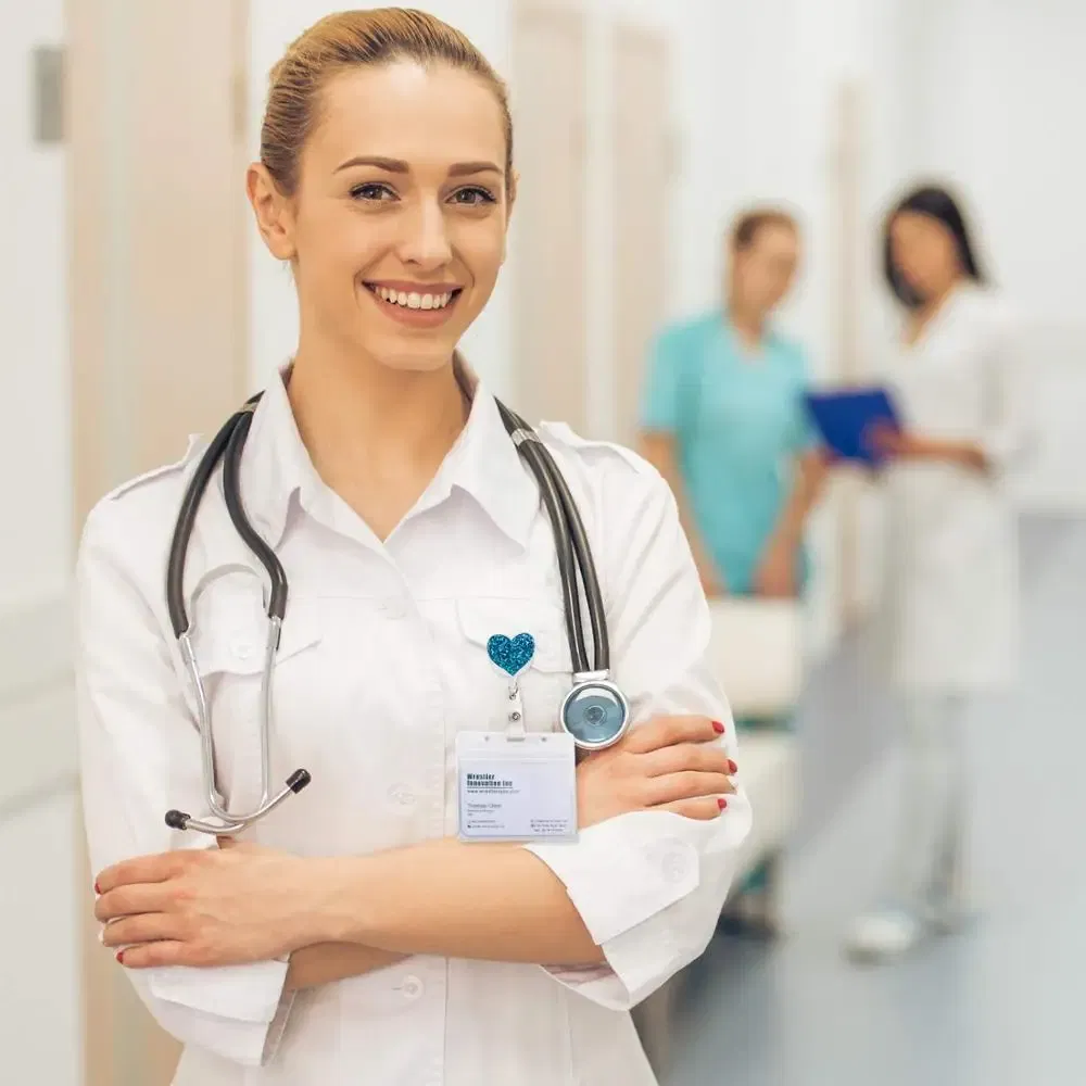 Color: Orange - idclip 10 Pcs Bling Love Heart Retractable Badge Holder Badge Clips for Nurse ID Badge Reel with Alligator Clip