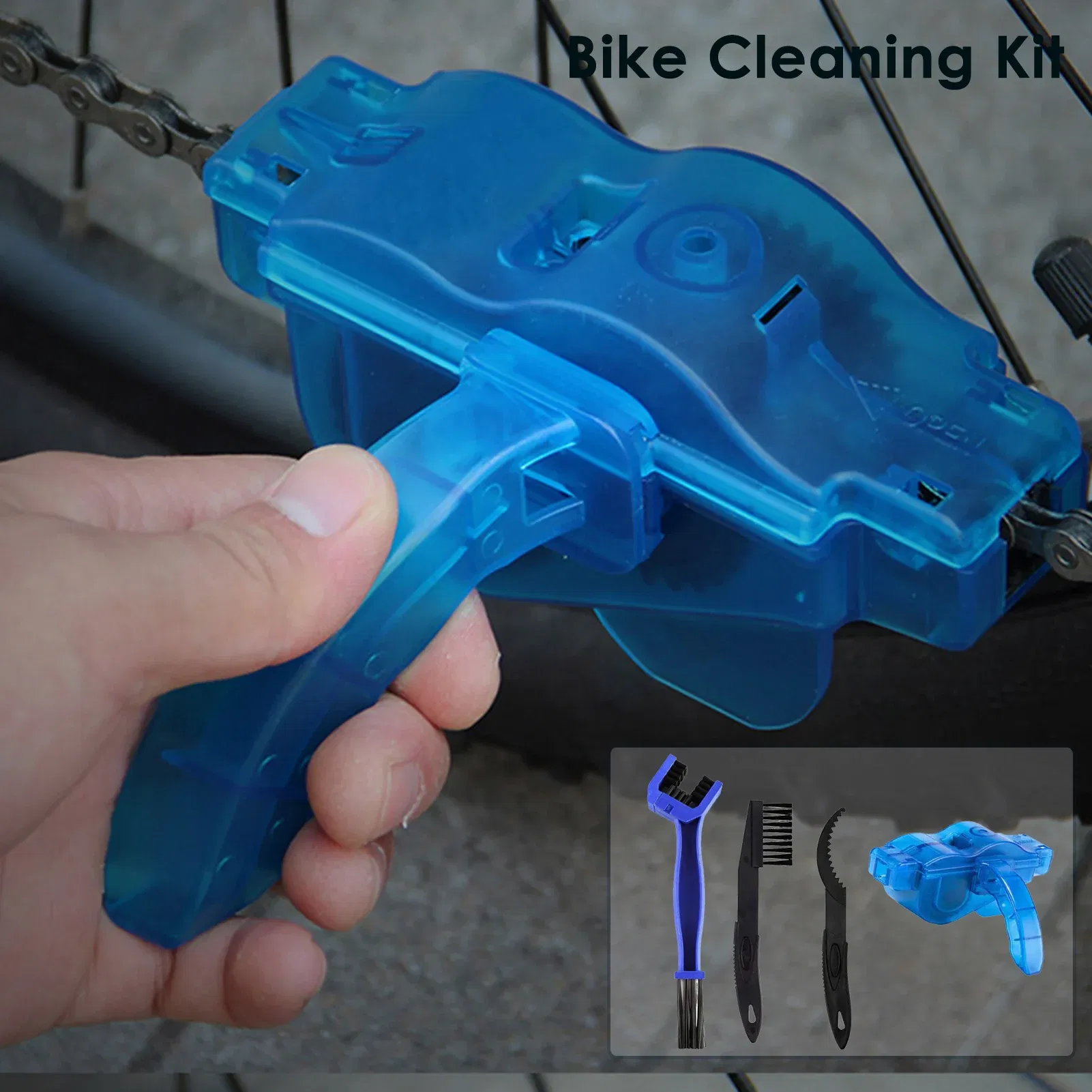 Ships From: CHINA - Portable Bicycle Chain Cleaner Bike Brushes Scrubber Wash Tool Mountain Cycling Cleaning Kit Outdoor Bicycle Repair Tools
