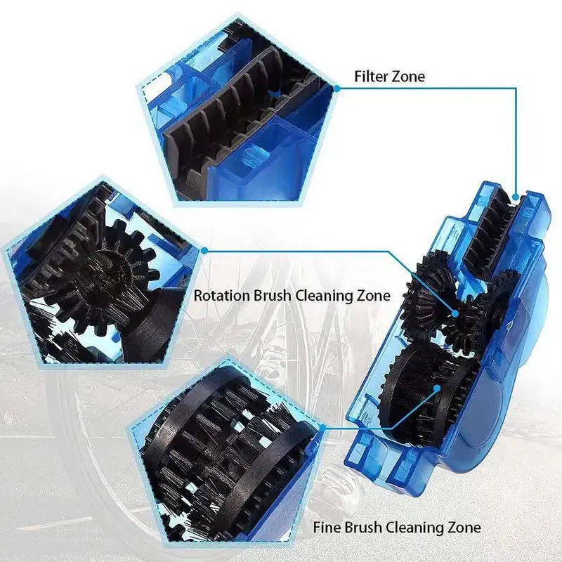 Ships From: CHINA - Portable Bicycle Chain Cleaner Bike Brushes Scrubber Wash Tool Mountain Cycling Cleaning Kit Outdoor Bicycle Repair Tools