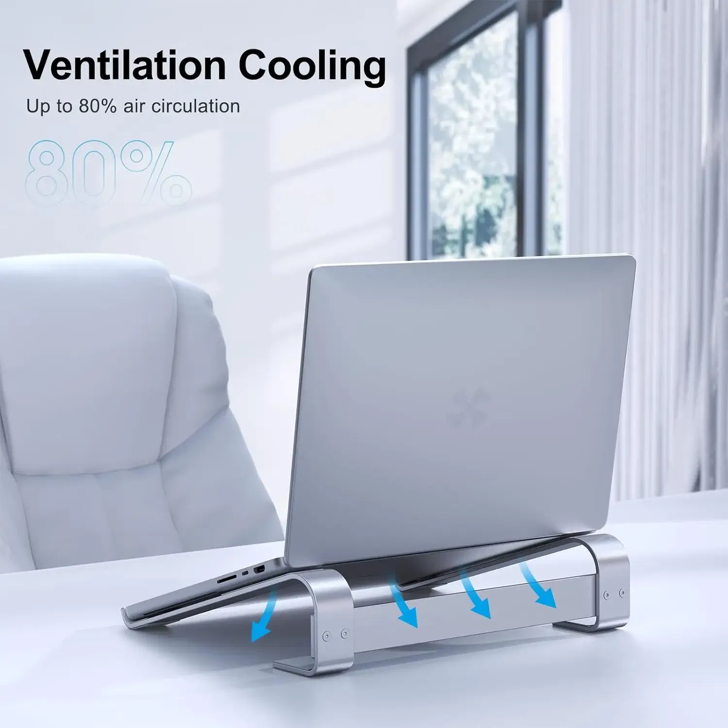 Color: black - Aluminum Laptop Cooling Stand Riser for Desk Macbook Pro Air Dell HP Lenovo Notebook Computer Holder Bracket Support Accessories