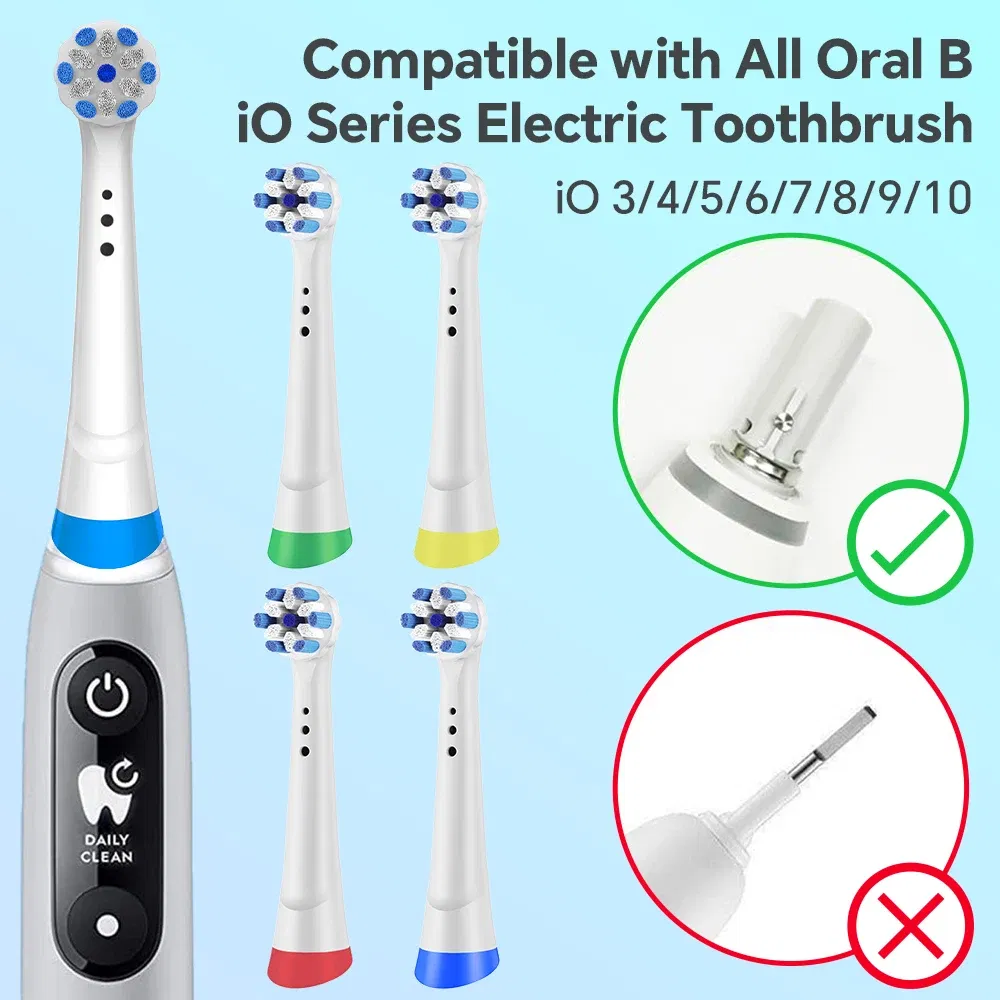 Color: Ivory - Compatible with Oral B iO Electric Toothbrush Replacement Toothbrush Brush Heads, Toothbrush Head for iO 2/3/4/5/6/7/8/9/10