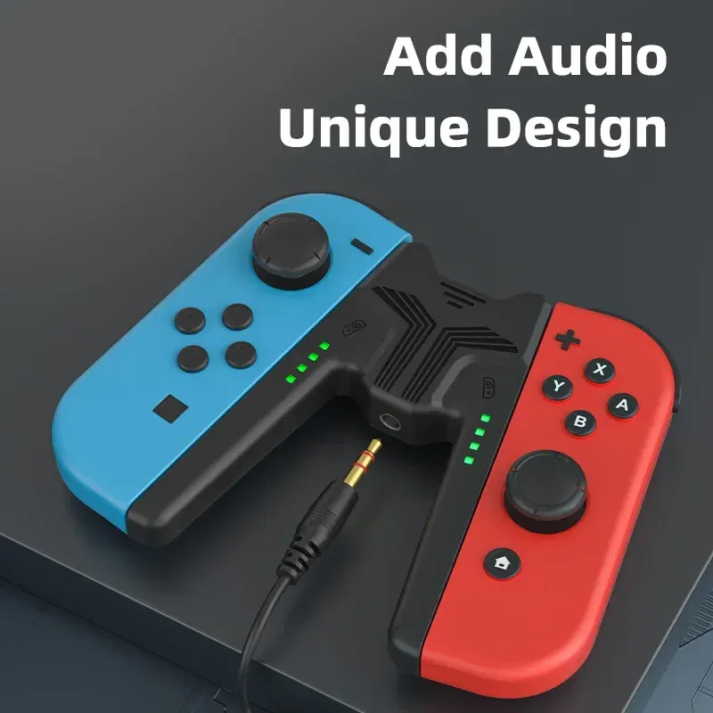 Color: Black - Aolion Charging Grip Bracket for Switch Joycon Handle Gaming Controller Grip Charging Station for Nintendo Switch Accessories