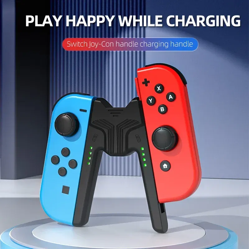 Color: Black - Aolion Charging Grip Bracket for Switch Joycon Handle Gaming Controller Grip Charging Station for Nintendo Switch Accessories