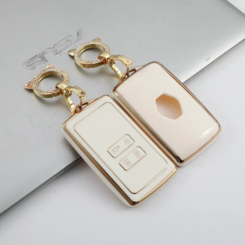 Color Name: Pink - TPU Car Remote Key Cover Case Fob for Renault Captur Megane Talisman Espace Clio Zoe Koleos Scenic 4 Arkana Dacia Sandero Card