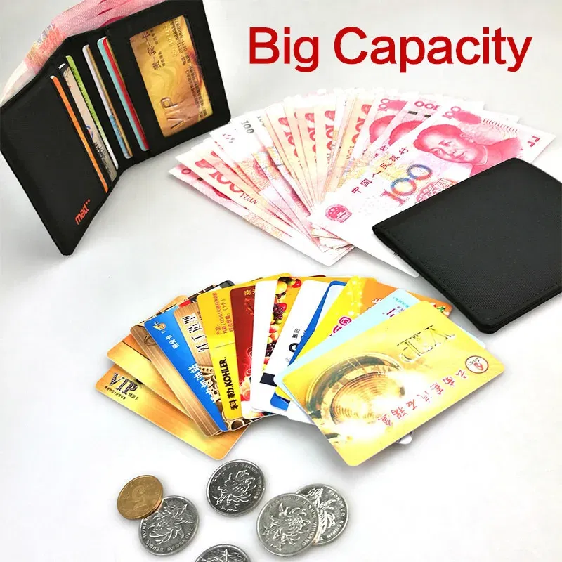 Color: black - 2023 Minimalist Slim Nylon Wallet For Men Women Slimline Ultra Thin Mini Small Male Female Zipper Coin Purse Compact Money Bag