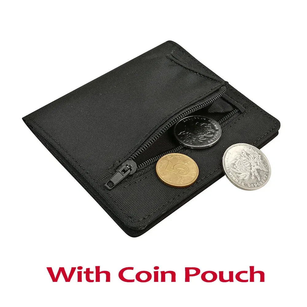 Color: black - 2023 Minimalist Slim Nylon Wallet For Men Women Slimline Ultra Thin Mini Small Male Female Zipper Coin Purse Compact Money Bag