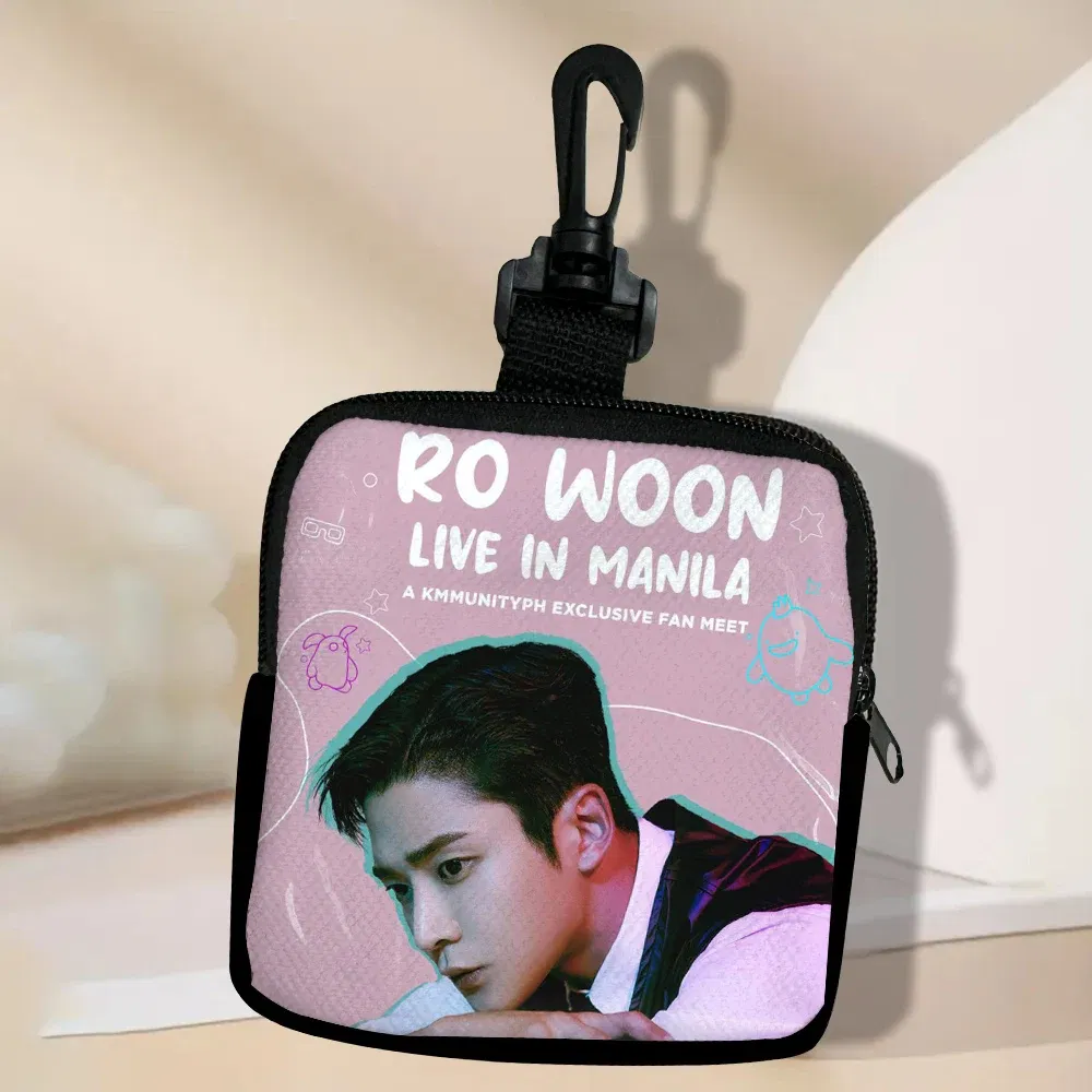 Color: PURPLE - SF9 Rowoon Zipper Coin Purse Women's Simple Handbag Card Package Coin Bag  Purse Key Earphone Pouch 3.3