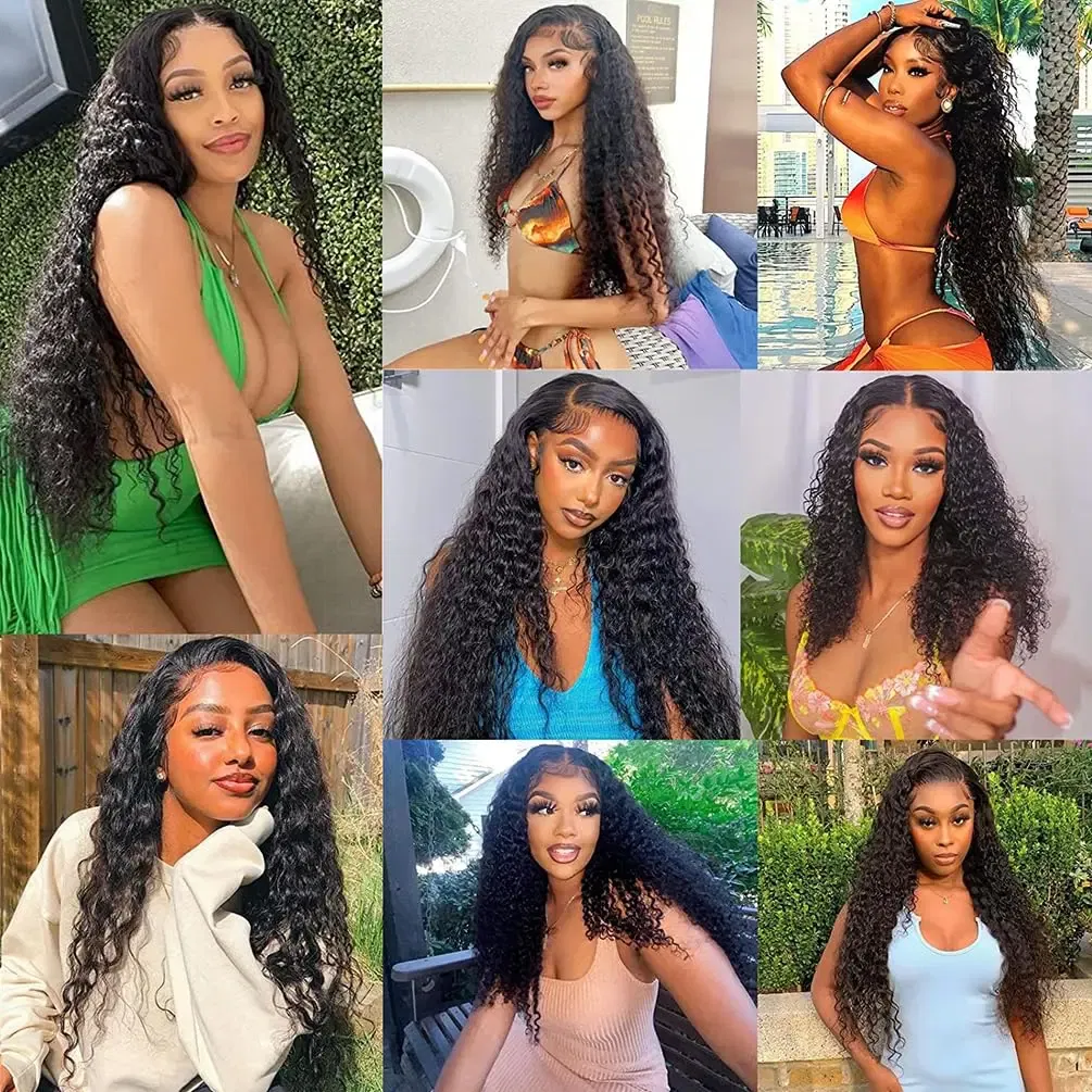 Color: #1, Material Grade: Remy Hair, Longest Hair Proportion: 25%-30%, Ships From: CHINA, Stretched Length: 24 26 28 - Water Wave Bundles 10A Peruvian 100% Human Hair Bundles 1 3 4 Bundles Deal Wet And Wavy Curly Hair Extensions
