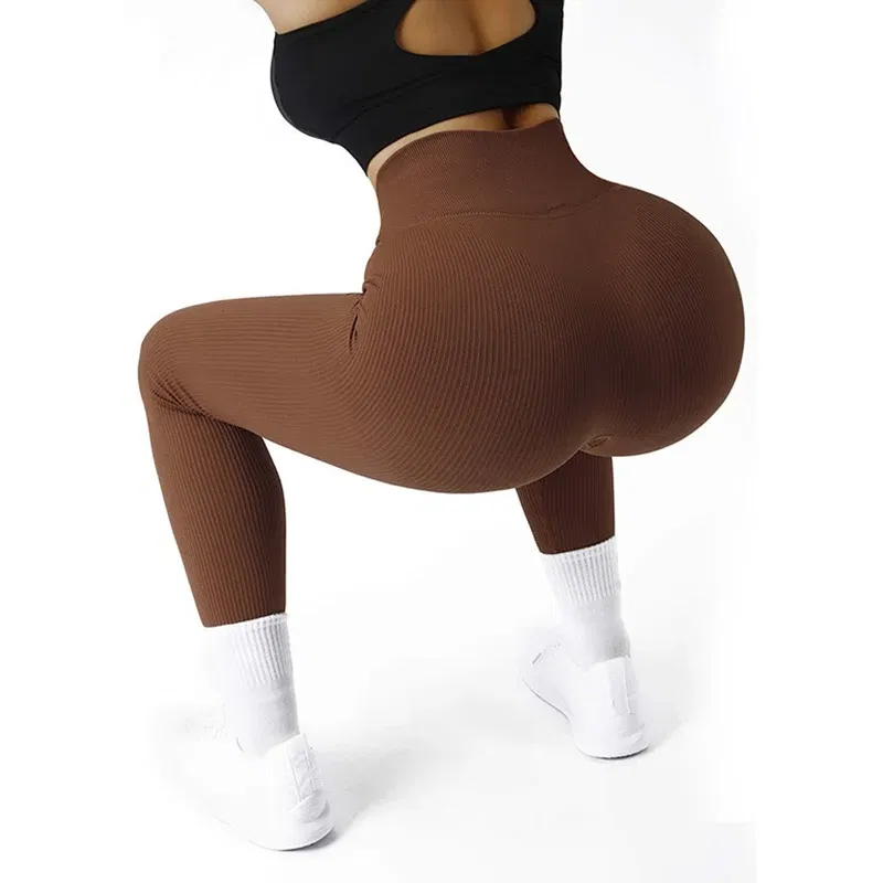 Color: SKY BLUE, Size: L - Sexy Gym Leggings Women Fitness Seamless Compression Leggings Women Running Outdoors Activewear Pants