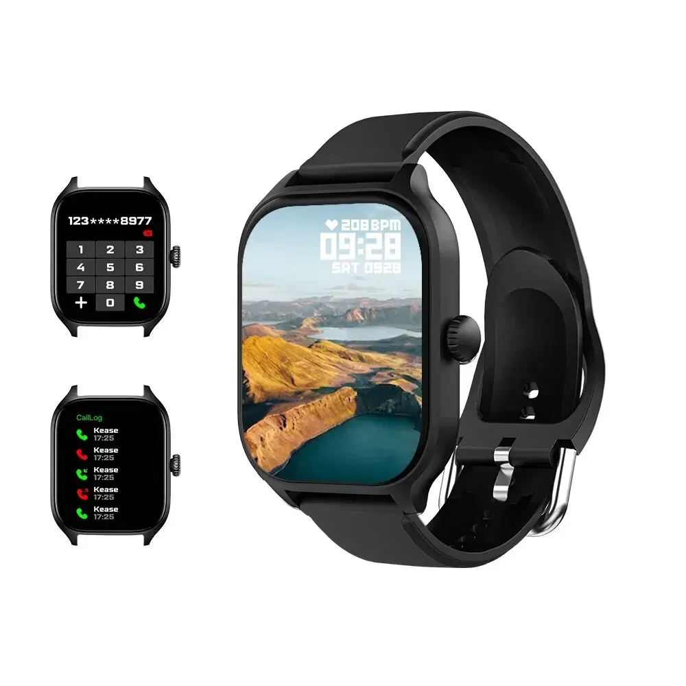 Color: black - LAXASFIT H9 Smartwatch Dial to Answer Calls Calorie Tracking Heart Rate Blood Oxygen Monitoring Bluetooth Smart Watch