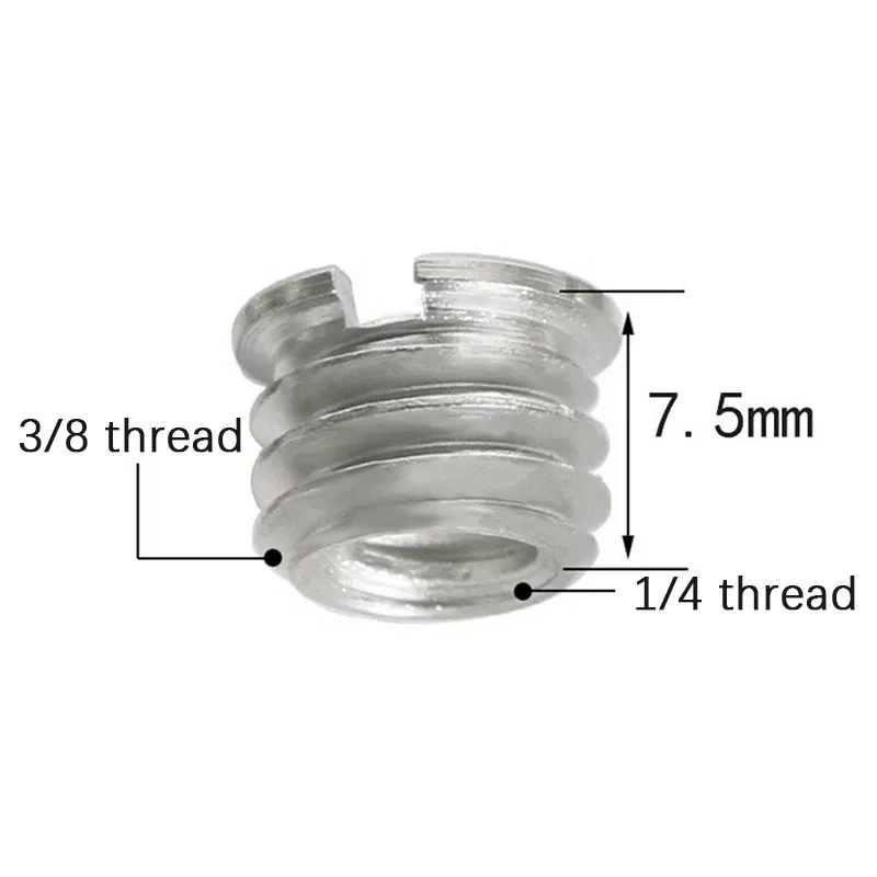 Color: GRAY - Camera Screw Conversion Nut 5/8 To 3/8 To 1/4 Inch Adapter Mount For DSLR Tripod Monopod Quick Release Plate Stands Camera Acc