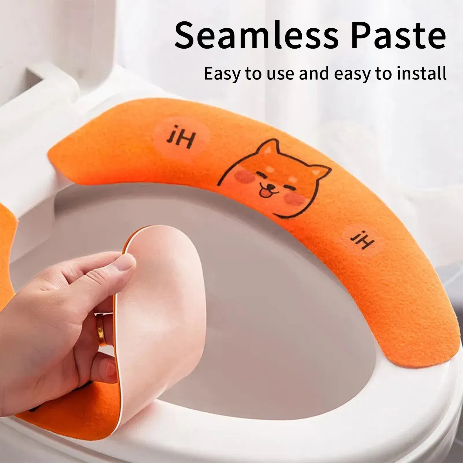 Color: PURPLE, Ships From: CN - Toilet Cover Cartoon Soft Toilet Seat Cushion Washable Plush Toilet Seat Covers Pads Electrostatic Adsorption Easy Installation