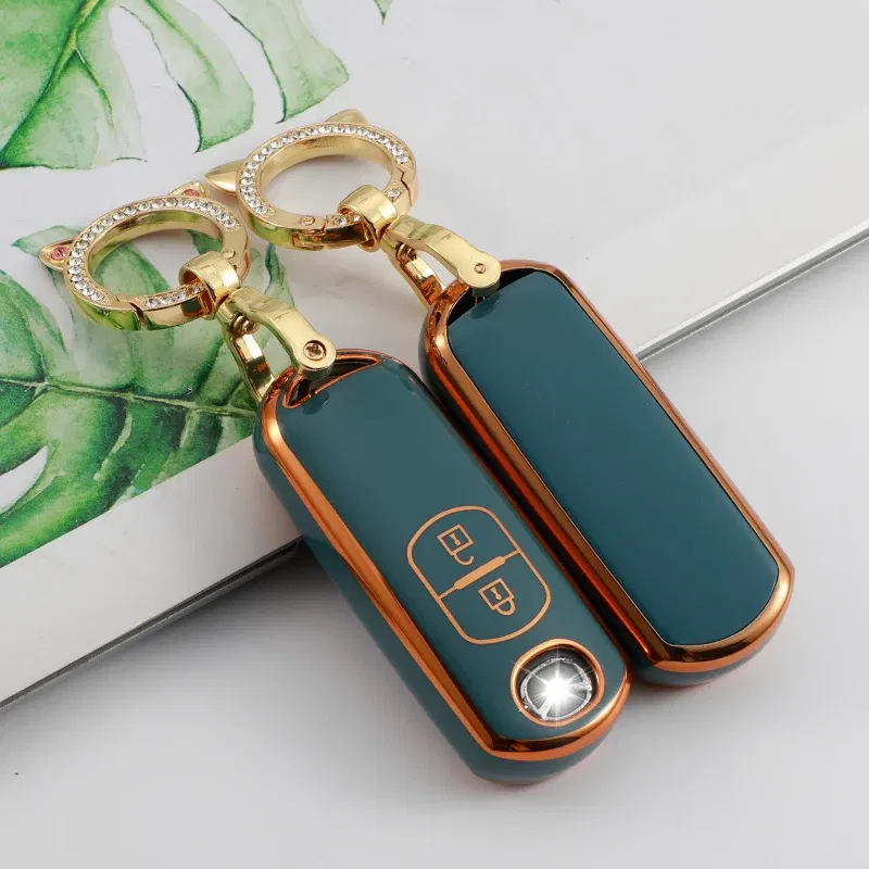 Color Name: Brown - TPU Car Remote Key Case Cover for Mazda 2 3 6 Atenza Axela Demio CX-5 CX5 CX-3 CX7 CX-9 2015 2016 2017 2018 2019 Accessories