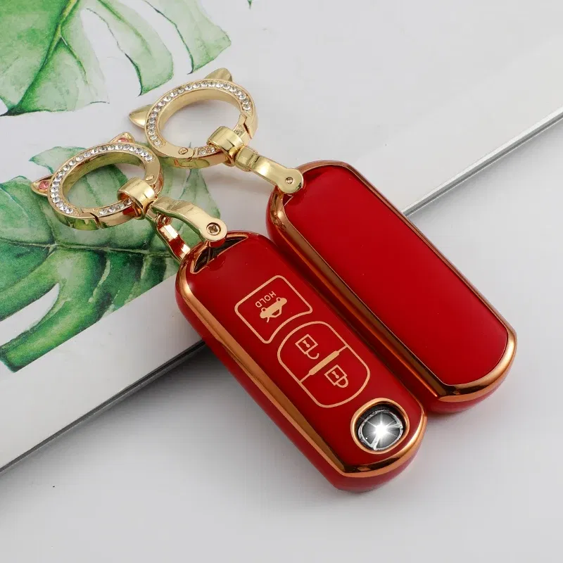 Color Name: Brown - TPU Car Remote Key Case Cover for Mazda 2 3 6 Atenza Axela Demio CX-5 CX5 CX-3 CX7 CX-9 2015 2016 2017 2018 2019 Accessories