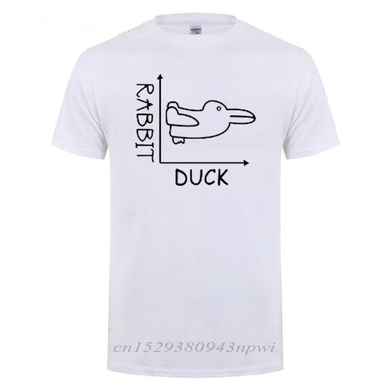 Color: WHITE, Size: M - Duck Rabbit Fun Math T Shirt Father's Day Present Birthday Gift For Men Funny  Adult T-Shirt