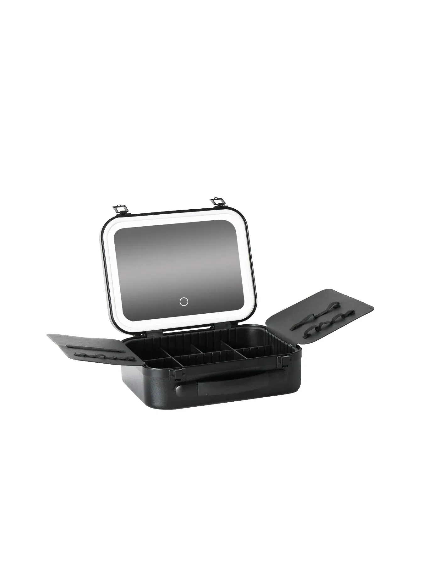 Color: WHITE - Women Skin Care Travel Storage Box Fashion Portable Makeup Bags Large Capacity Cosmetic Case with LED Mirror