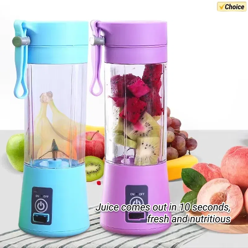 Color: green - Portable Mini Blender for Shakes and Smoothies Rechargeable USB 380ML Traveling Fruit Juicer Cup Hand Fruit Blender Juicing Cup