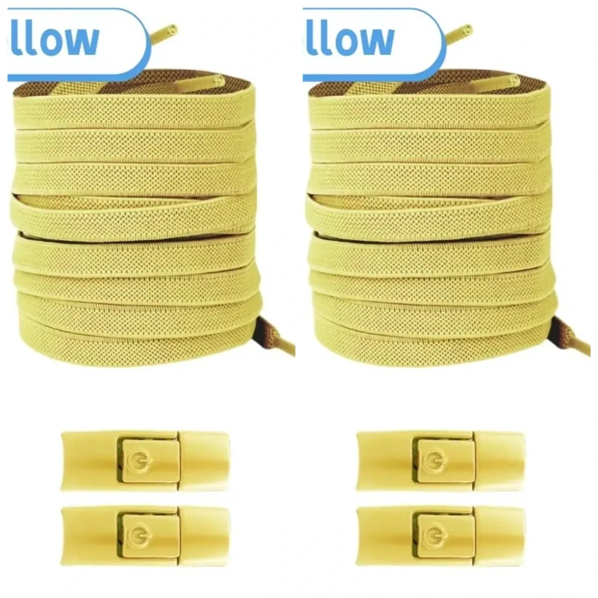 Color: Yellow - 2/4/10pairs Without Ties Elastic Laces No Tie Shoe Laces Press Lock Shoelaces Sneaker Kids Adult 8MM Widened Flat Shoelace
