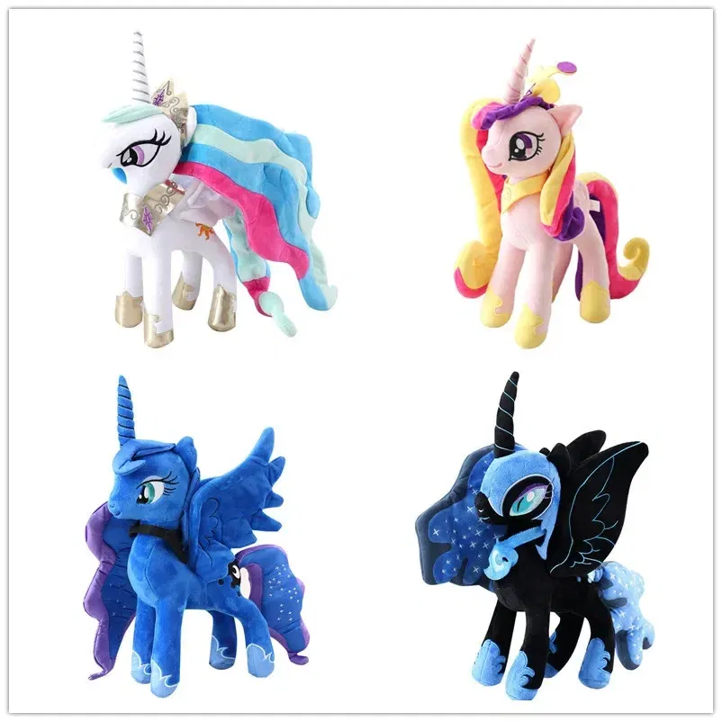 Color: Light Grey - Genuine My Little Pony Plush Toy Universe Princess Moon Princess Nightmare Month Crane Machine Anime Plush Children Gift