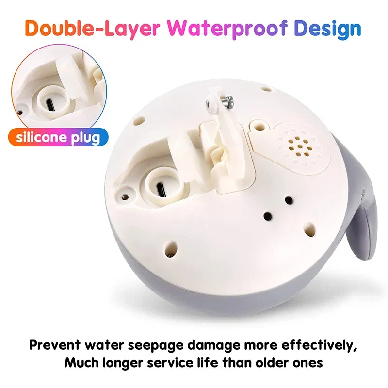 Color: Black - Upgraded Baby Rechargeable Bath Toy with Waterproof Light Up Whale Spray Water Bathtub for Toddlers Kids Pool Bathroom Toys