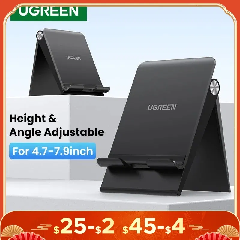 Color: GRAY, Ships From: CHINA - UGREEN Phone Stand Holder Desk Cell Phone Dock Stand for iPhone 16 15 14 Pro Max Adjustable Foldable Mobile Phone Holder Stand