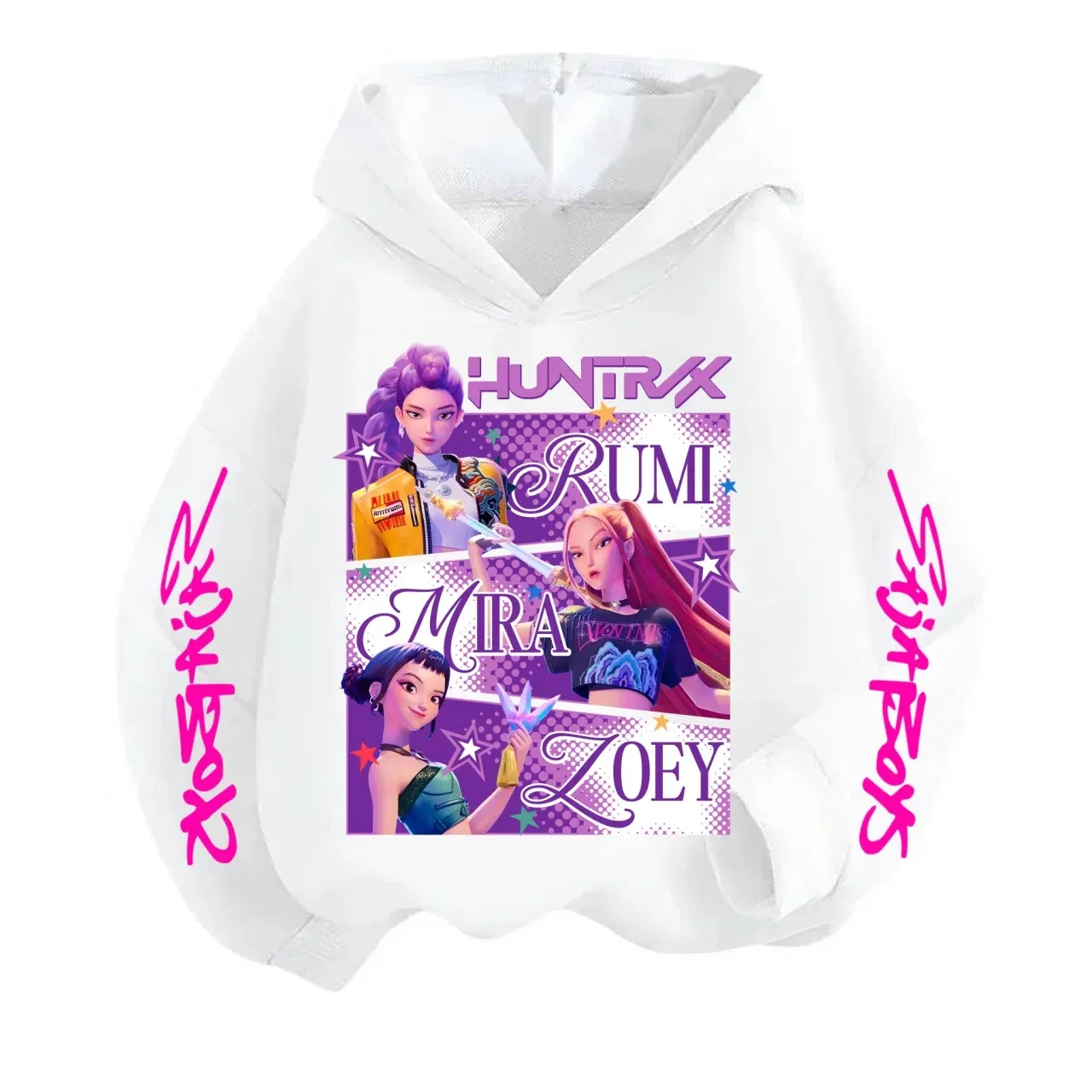 Color: Blue, Kid Size: 4 - Pure Cotton KPop Demon Hunters Mira Kids Hoodie Clothes Teen Boys Girls Clothing Fashion Clothes Spring Autumn Sweatshirt