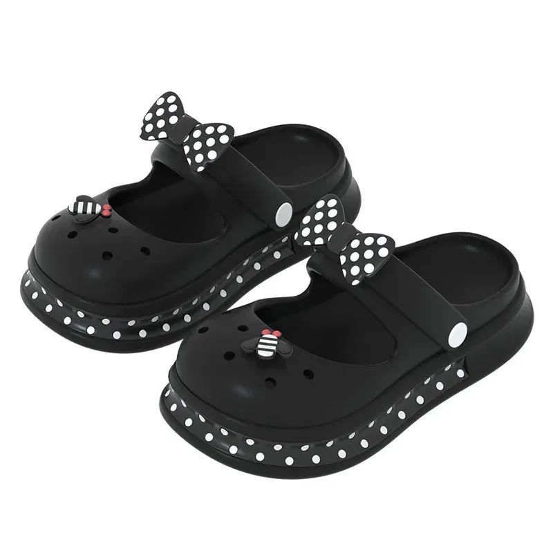 Color: Straw, Shoe Size: 3 - Casual Platform Slippers Women Home Flat Summer Cute Bow Designer Shoes Girls Fashion Popular Footwear House Lovely Thick Bottom