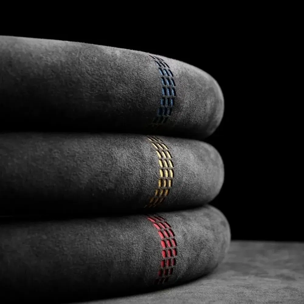 Color Name: Yellow - 38cm Suede Leather Car Steering Wheel Cover Wear-Resistant For BMW E90 F01 F06 F10 F15 F16 F20 F21 F25 F26 F30 F32 F82 M3 G20 X5