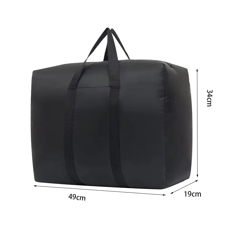 Color: Orange - super large capacity travel duffel bag foldable luggage travel bag Waterproof Polyester Organizer Cloth Quilt Storage Bag