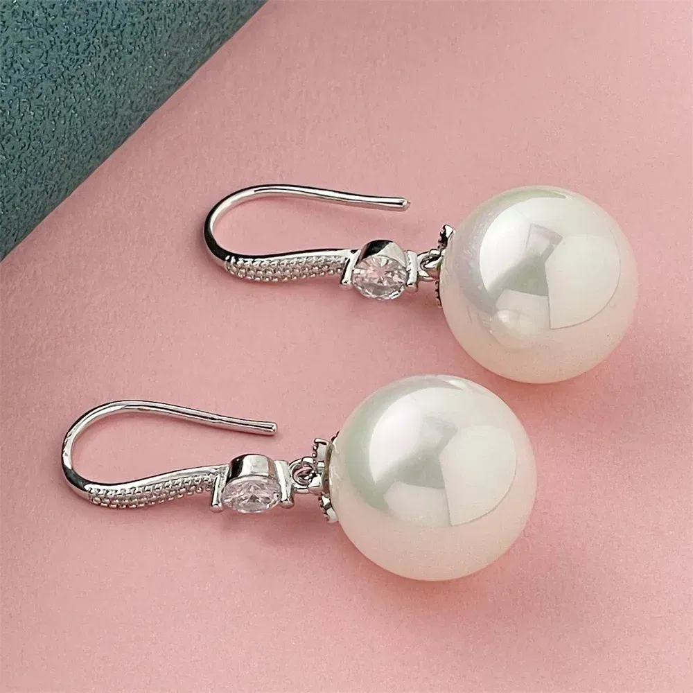 Gem Color: Silver - 925 Silver Heart Shape Earrings Women Exquisite Student Jewelry Accessories
