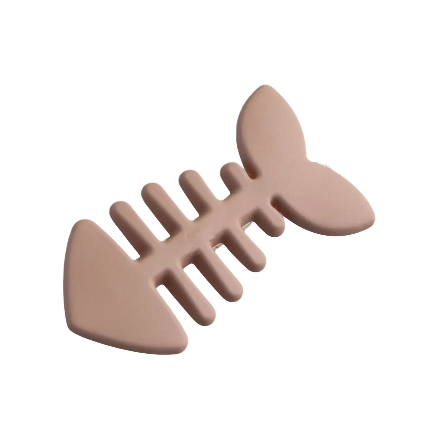 Color: Coffee - Simple Milk Tea Color Fishbone Hairpin Girl Cute Bangs Barrettes Sweet Side Hairgrips Temperament Duckbill Clip Hair Accessories
